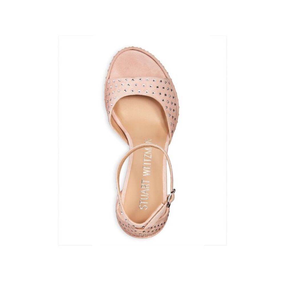 STUART WEITZMAN Womens Pink 2' Platform Sky High Open Leather Heeled Sandal 8 B - Picture 3 of 4
